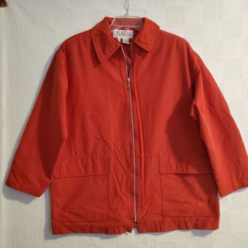 Talbots Jacket Mid‎ Length Womens Small Red Zipper Pockets